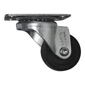 Rodízio Giratório GLR Zincado Freezer Móveis Sofá 41mm Nylon 125 Kg - Borrachas Londrina