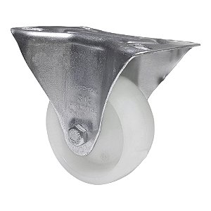 Rodízio Fixo Leve Aço Zincado Nylon FLR 312 N 150KG - 1 Unidade Borrachas Londrina