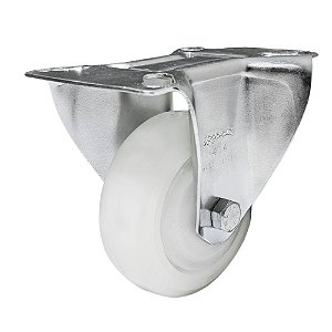 Rodízio Fixo Aço Zincado Nylon FLR 414 NNKC 200KG - 1 Unidade Borrachas Londrina
