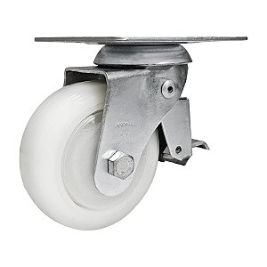 Rodízio Giratório Aço Zincado Nylon GLROA 414 NNKC 200KG - 1 Unidade Borrachas Londrina