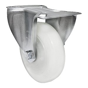 Rodízio Fixo Aço Zincado Nylon FLR 414 NNKC 200KG - 1 Unidade Borrachas Londrina