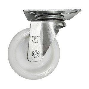Rodízio Giratório Carrinho Industrial Nylon GL 514 NTN 250kg - 1 Unidade Borrachas Londrina