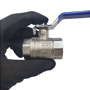 Registro Válvula de Esfera em Metal com Alavanca Fêmea 3/4" x Fêmea 3/4"