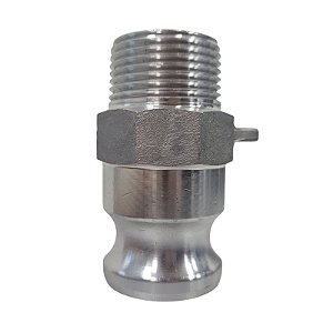 Engate Rápido em Alumínio Macho 1" x Rosca Macho 1" - Borrachas Londrina
