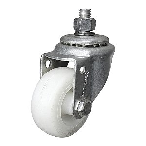 Rodízio Giratório Leve Aço Zincado Nylon GRR 210 N 80KG - 1 Unidade Borrachas Londrina