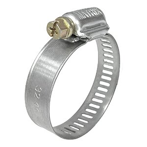 Abraçadeira Aço Carbono Rosca Sem Fim 32X44 - 14MM - 1 UND Borrachas Londrina