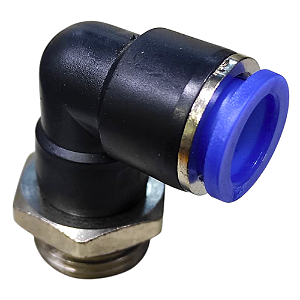 União Pneumático Cotovelo 90° 12mm x 1/2" Macho e Fêmea