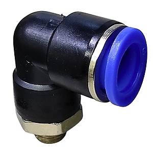 União Pneumático Cotovelo 90° 12mm x 1/8" Macho e Fêmea
