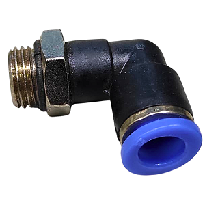 União Pneumático Cotovelo 90° 8mm x 1/4" Macho e Fêmea