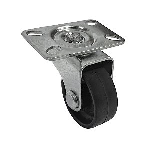 Rodizio Fixo Para Móveis Pequenos Com Base 30X45 Preto 25KG - 1 Unidade Borrachas Londrina
