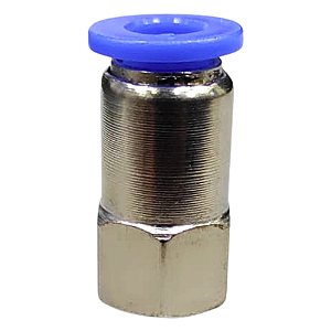 União Reta Pneumática Fêmea 6mm X 1/8" Para Conexão