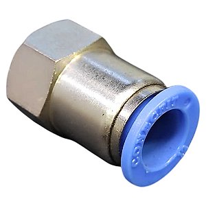 União Reta Pneumática Fêmea 12mm X 1/4" Para Conexão