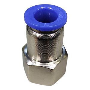 União Reta Pneumática Fêmea 8mm X 1/4" Para Conexão