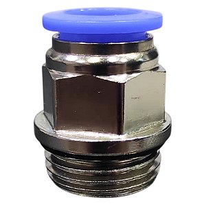 União Reta Pneumática Pu Macho 12mm X 1/2" Para Conexão