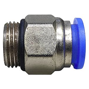 União Reta Pneumática Pu Macho 12mm X 3/8" Para Conexão