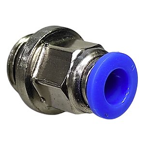 União Reta Pneumática Pu Macho 6mm X 1/4" Para Conexão
