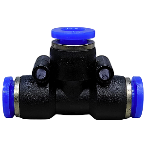 Conexão União Tee emenda Instantânea 6mm Pneumática