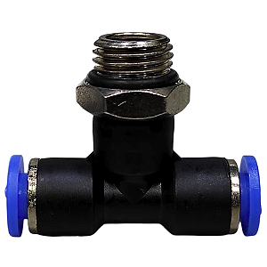 União Tee 6mm x 1/4" Macho Central para Conexão Pneumática