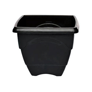 Vaso Quadrado Preto Plástico PP