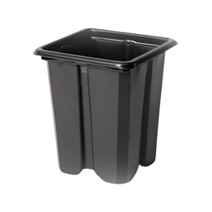 Pote Plástico Quadrado 8cm Preto