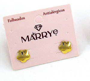 Brinco Folheado Flor Lisa Pequeno