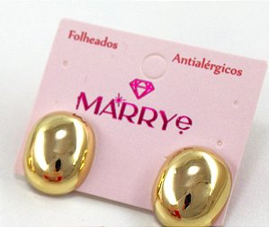 Brinco Folheado Oval Liso Peq