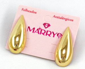 Brinco Folheado Gota Médio