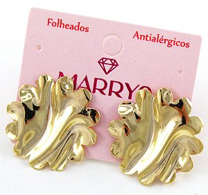 Brinco Folheado Martelado Moderno
