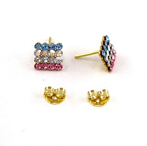 Brinco Cristal Quadrado P