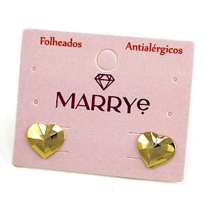 Brinco Folheado Coração Facetado P