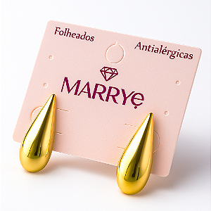 Brinco Folheado Gota M