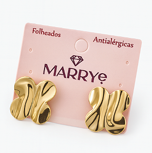 Brinco Folheado Trevo M