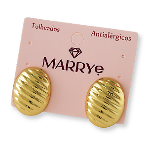 Brinco Folheado Oval Listrado M