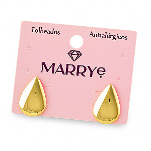 Brinco Folheado Gota Achatado