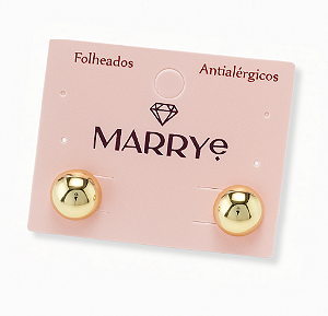 Brinco Folheado Meia Bola P