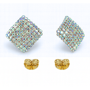 Brinco Cristal Quadrado Baulado M