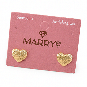 Brinco Semijoia Coração Texturizado