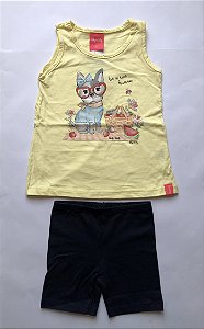 Conjunto Fem Infantil Meia Malha e Cotton - Kely Kety - 43353