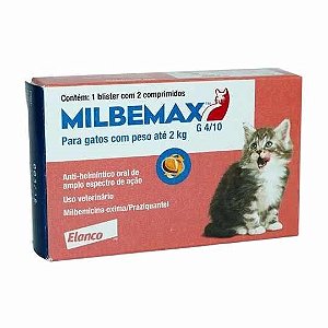 Milbemax Gato ate 2 Kg com 2 Comprimidos