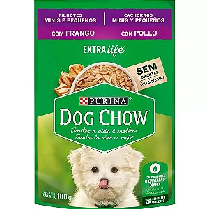 Ração Úmida Dog Chow Cães Filhotes Mini e Pequenos Frango 100 g