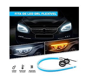FITA DE LED DRL 60 CM BRANCA E AMBAR CONJUGADA COM SETA - JP2