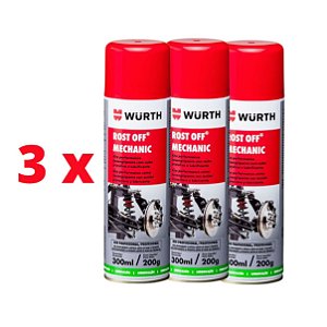 KIT 3 x DESENGRIPANTE  ROST  OFF MECHANIC 300ML - WURTH 0890200301