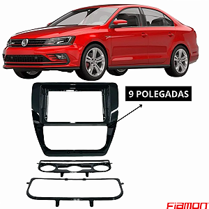 MOLDURA PAINEL  9" JETTA 12/18 2DIN BLACK PIANO - 4275MD