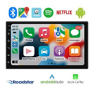 CENTRAL MULTIMIDIA ANDROID 7" APPLE CARPLAY ANDROID AUTO 2GB/32GB (S/ FIO) - ROADSTAR