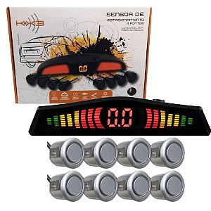 SENSOR DE ESTACIONAMENTO 8 PONTOS PRATA  - KX3