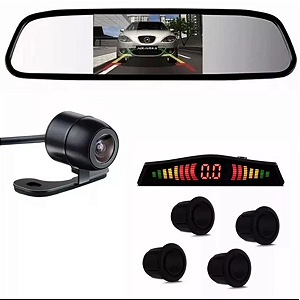 CAMERA RE + RETROVISOR + SENSOR EST PRATA - KX3