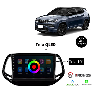 CENTRAL MULTIMÍDIA COMPASS 17/21 OCTACORE QLED ESPECÍFICA/COMPLETA 10" - KRONOS