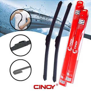 PAR DE PALHETAS LIMPADOR PARABRISA SILICONE AUTOMOTIVA CINOY