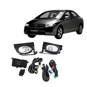 KIT FAROL AUX NEW CIVIC 06/08 MD/PTO BT/ORIG - SHOCKLIGHT