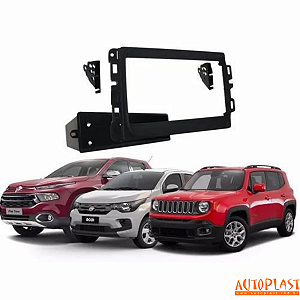 MOLDURA PAINEL MOBI/TORO/RENEGADE BLACK PIAN 1DIN -AP953